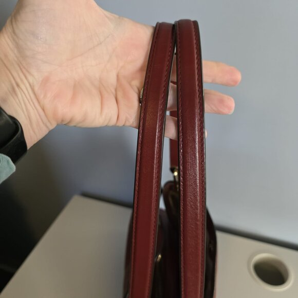 EUC Michael Kors Raven Large Pebbled Leather Rich Burgundy Shoulder Bag - Picture 11 of 13